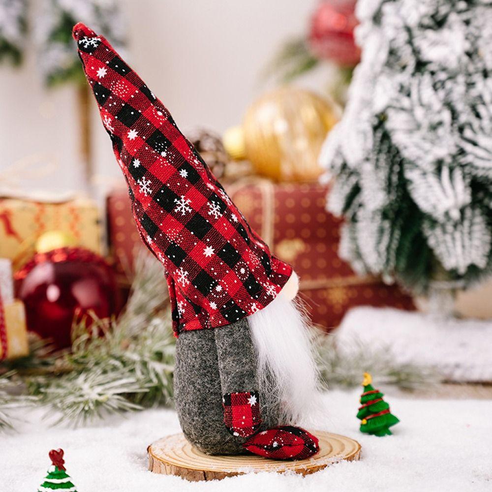 Cute Faceless Gnome Ornaments Plush Christmas Rudolf Doll  Hotel Office Decor