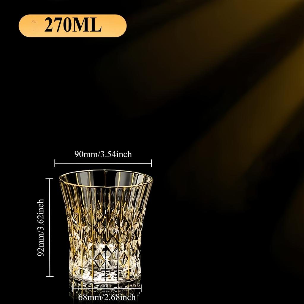 Luxury Whiskey Glass European Crystal Diamond Champagne Cup High Foot Style Glass Red Wine Cup Elegant Aesthetic Alcohol Glasses