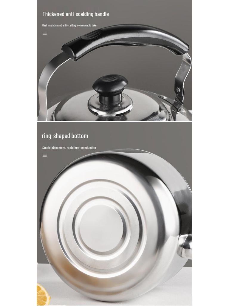 Stainless Steel Large Capacity Whistling Kettle for Gas & Induction Stoves
