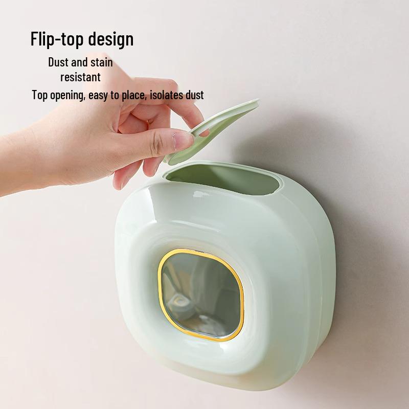 Punch-Free Plastic Wrap Storage Box: Wall-Mounted Pull-Out Fresh-Keeping Bag Holder for Kitchen.
