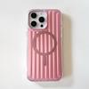 Business 3D Corrugated Stripe Stylish Luggage Phone Case for IPhone 17 16 15 14 Pro Max for Magsafe Magnetic Shockproof Cover