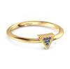 Blue Sapphire Minimalist Geometric Ring - 925  Sterling Silver Gold Vermeil