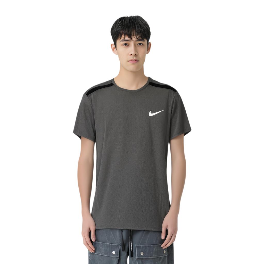 Nike Dri Fit T Shirts Men's Gray Crew Neck Moderate AT3924-010