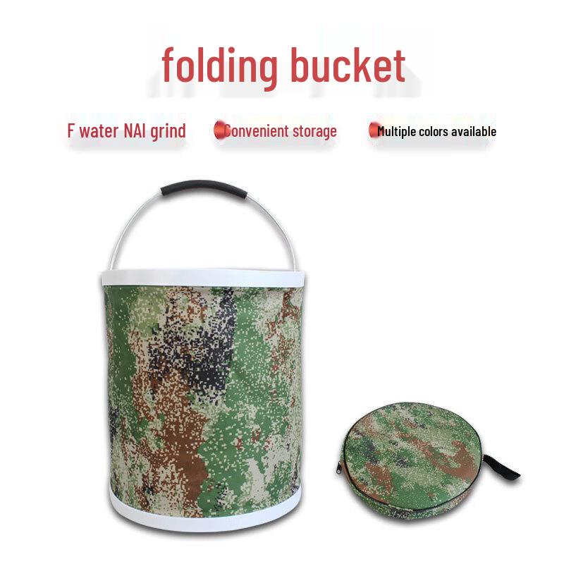 Yiyayun 9L Camouflage Folding Outdoor Camping Fishing Bucket