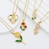 Hot Selling Fashionable Sunflower & Peony Pendant Necklace