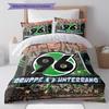 Hannover 96 Muster Bettwäsche Heimdekoration Geburtstagsgeschenk ( 1 Bettbezug + 2 Kissenbezüge, ohne Füllung),Fanartikel.