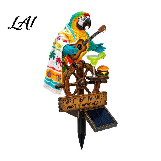 Lumière Animale Étanche Solaire Perroquet Lampe Piquet de Jardin avec Sculpture Automatique Marche/Arrêt Décoration Oiseau pour Patio Extérieur Chemin Paysage