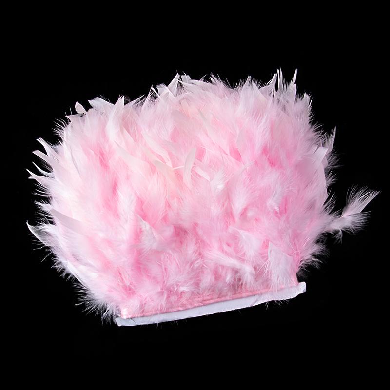 1Yards Dyed Turkey Feathers Trim Crafts Ribbon 10-15Cm White Feather Fringe For Wedding Dress Decor Sewing Accessories Plumas