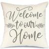 Short Plush Material Pillowcasehome Decor Welcome Home & Nature-Inspired Decorative Pillows Pattern Cushion Cover Suitable For S