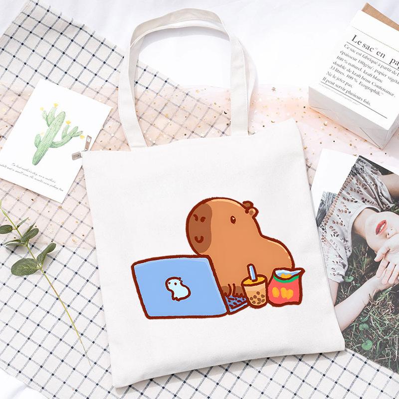 

Милая мультяшная анимационная сумка-тоут большой вместимости, сумка-мессенджер, офисная, для поездок на работу, портативная, на плечо, холщовая сумка No specification