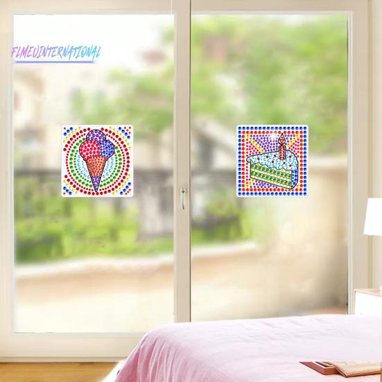 1 Set Diamant-Malerei-Aufkleber, Kreativität, DIY, Eiscreme-Muster, Strass-Aufkleber-Set für Zuhause, Wanddekoration