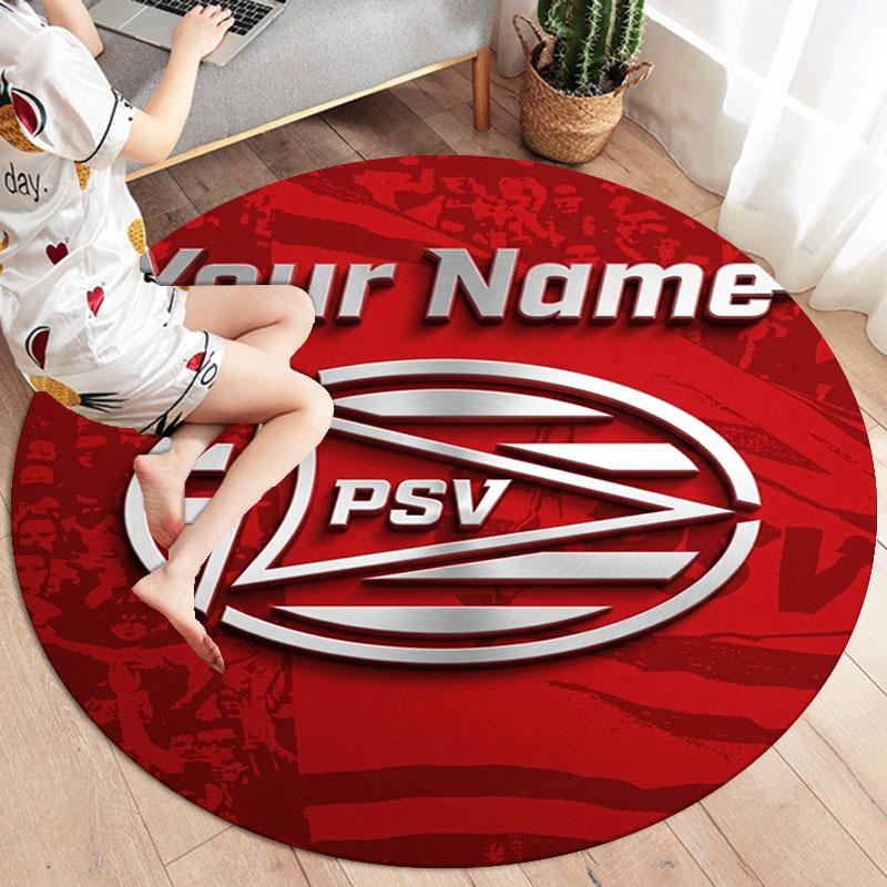 Philips Sport Vereniging Custom Name Round Area Rug,Carpet Rug for Living Room Bedroom Sofa Playroom Decor,Non-slip Floor Mat