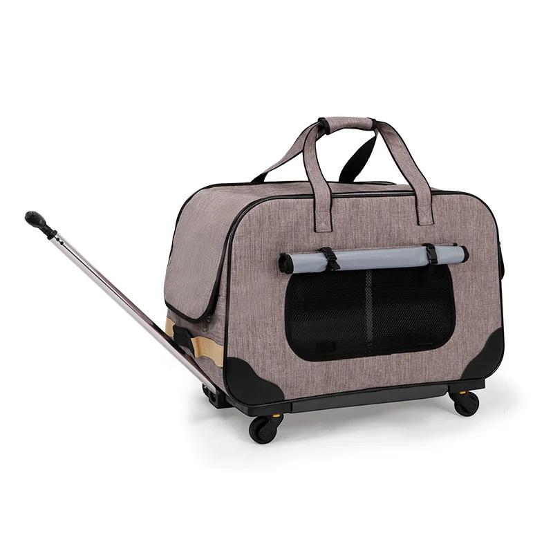 Hund Katze Kinderwagen Haustier Vierrad Faltbarer Trolley Koffer Katze Trolley Tasche Winddicht Verdeckte Hundetasche Haustier Kinderwagen