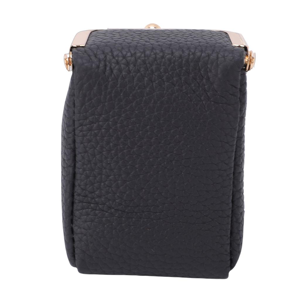 Boîte de rangement pour rouge à lèvres Étui porte-rouge à lèvres avec miroir Cuir Vintage Mini trousse cosmétique de voyage pour petits accessoires Bijoux