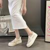One-pedal Fisherman Shoes Women's Lace Embroidery Sequins Casual Single Shoes Summer New Mesh Breathable White Shoes