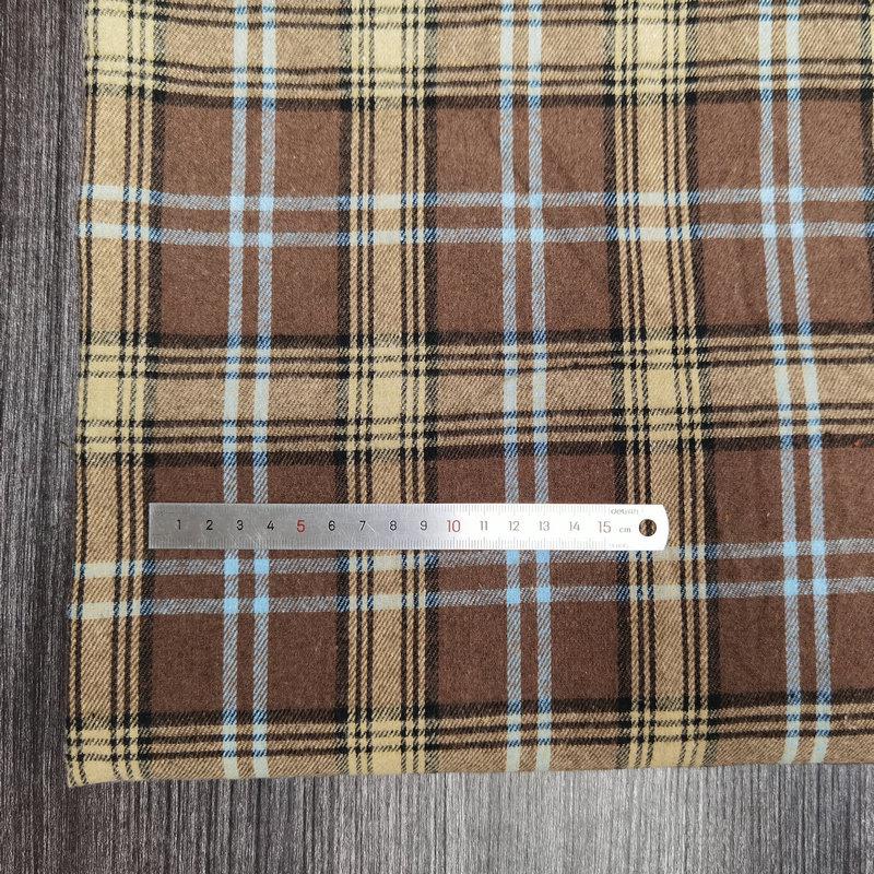Children's Twill Plaid Flannel Shirt Fabric - Yarn Dyed, Brushed Cotton