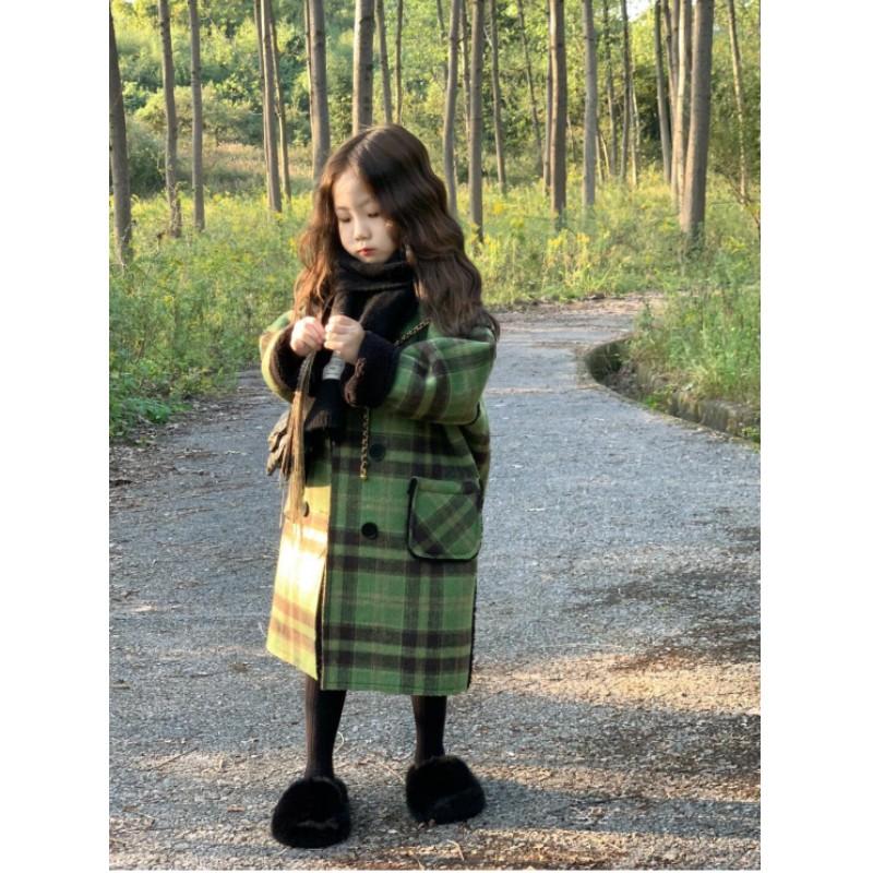 Cappotto di lana autunnale/invernale per bambine Blazer di lana oversize elegante foderato in pile per bambini