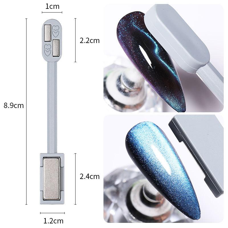 Magnetischer Stick Katzenauge Magnetwürfel Doppelseitige Nägel Starke Nagelkunst Für UV-Gel-Lack Nägel Kunstdesign Glitzereffekt