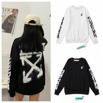 OFF Spray με Σχέδιο Βέλος Unisex Streetwear Φούτερ με Στρογγυλή Λαιμόκοψη