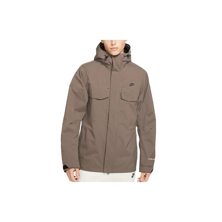 Nike Men's Gray Storm-Fit Adv M65 Sports Casual Solid Hooded Jacket Outerwear Mineral- Dd6873-004 Cm