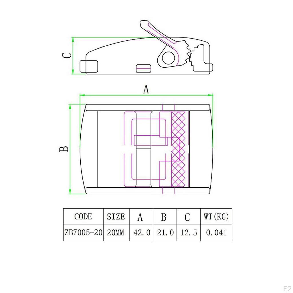 Kammergurtschnalle für Marine-Boots-Gurtband mit Tragfähigkeit
