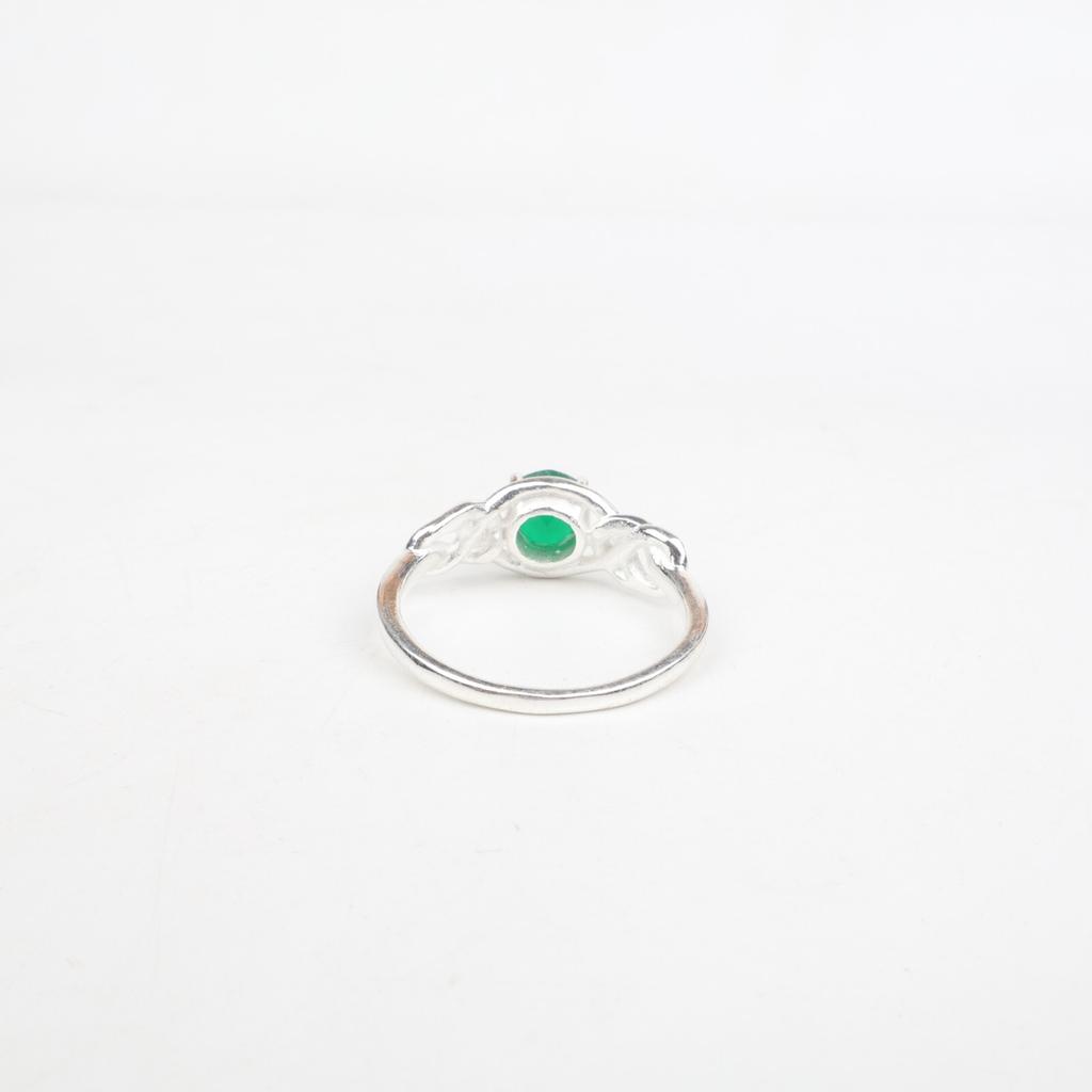 Natürlicher Grüner Onyx Edelstein 925 Sterling Silber Schmuck Partywear Ring Für Sie CZR-6-6