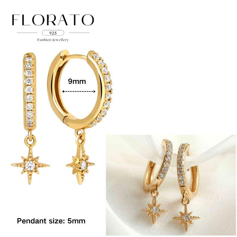 Evil Eye 925 Silver Ear Needle Exquisite Shell Zircon Retro Geometric Pendant Earrings for Women Fashion Party Jewelry