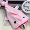 Cute Cartoon Shark Plush Pencil Case Lovely Animal Pen Bag Large Capacity Stationery Storage Pouch For Student School Supplies