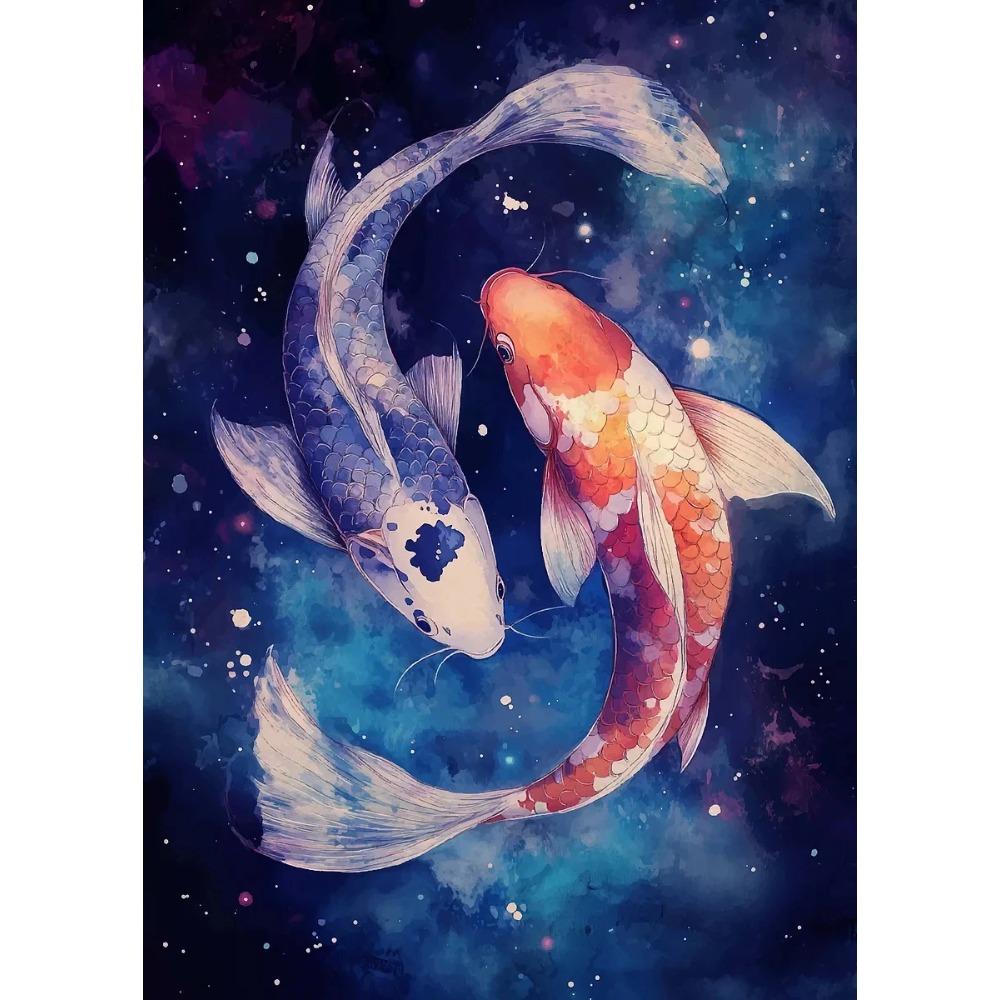 Classic Surreal Golden Koi Fish Posters Fishes Swimming Anime Art Prints Canvas Painting Wall Pictures Home Living Room Decor