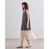 Demana Summer Color Block A-Line Sleeveless Midi Dress
