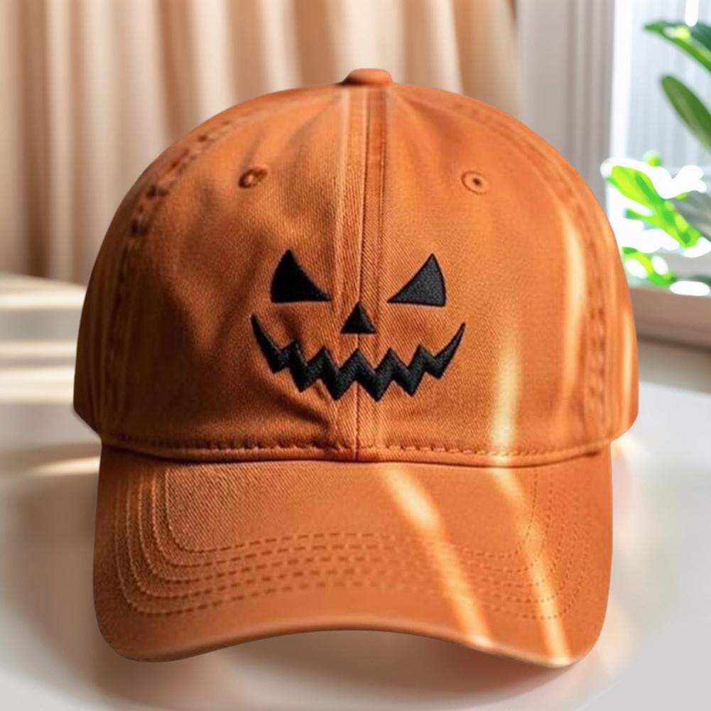Halloween Ghost Hat for Women Men Halloween Pumpkin Embroidery Baseball Cap for Fishing Camping Picnic Beach Family Outings