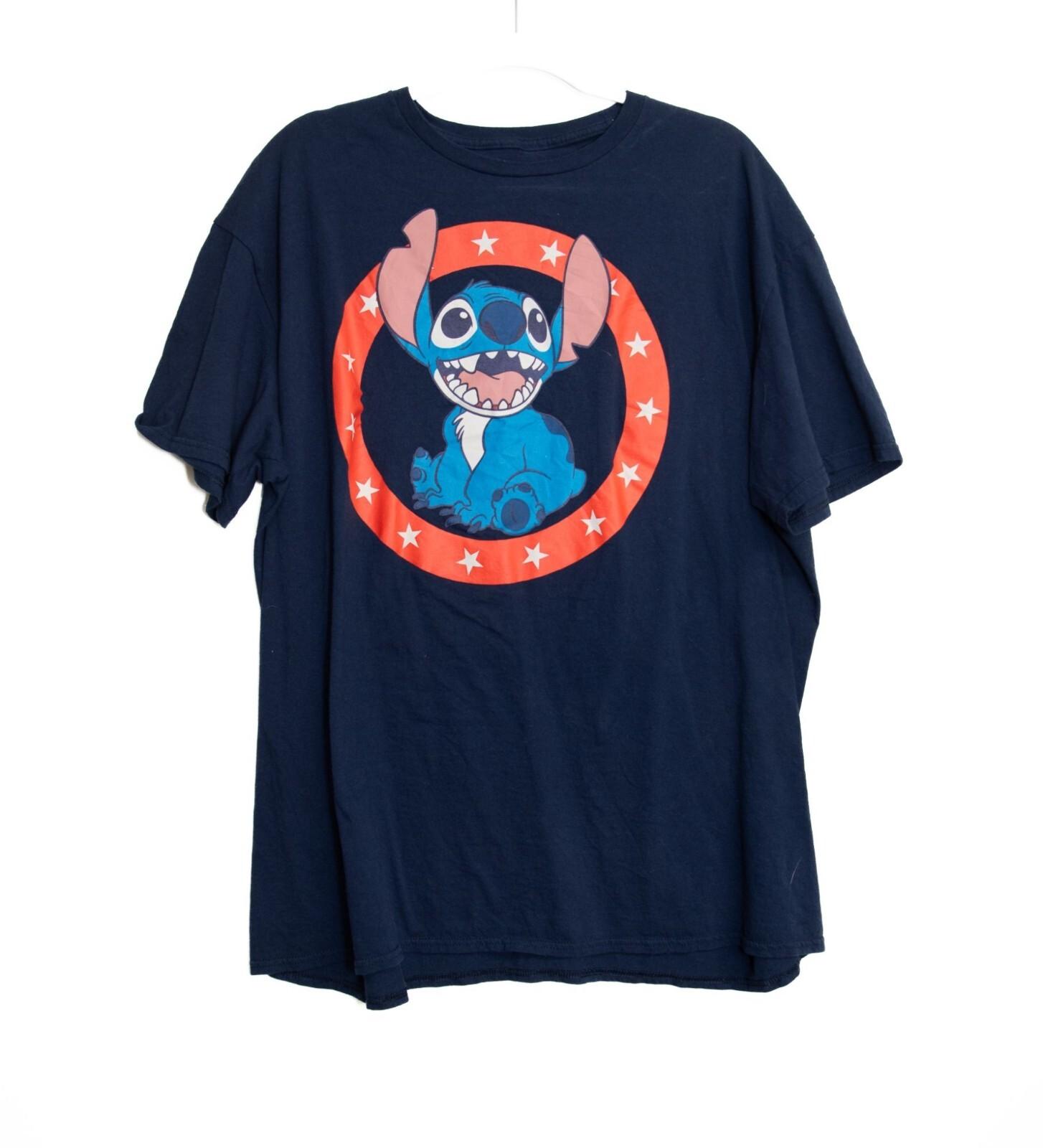Stitch Graphic Unisex T-Shirt 2XL Navy Cotton XXL