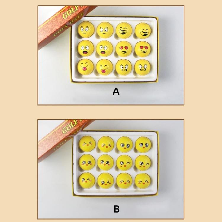12Pcs Novelty Practice Golf Balls Funny Yellow Practice Golf Balls Lovely Emotion Face Golf Balls Golf Accessories