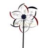  Metal Garden Stake Wind Spinner Yard Stake American National Day Windmills Yard Garden Pinwheels Independence Day