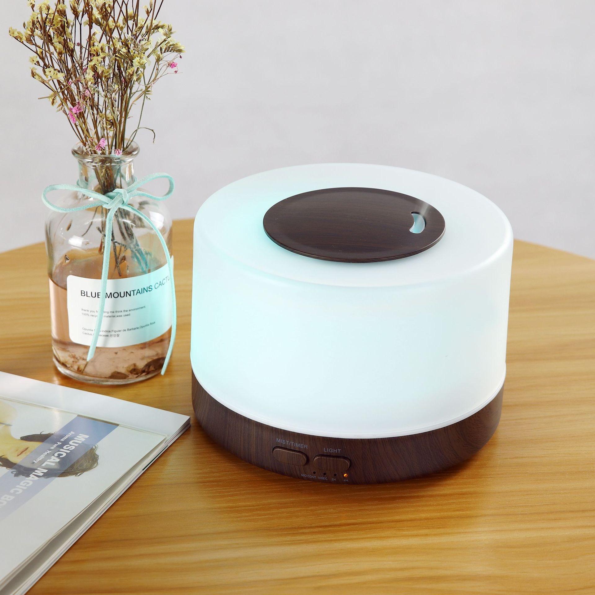 

550ml Ultrasonic Diffuser with Auto Humidifying + 6 Therapeutic Oils for Home/Office Deep wood grain