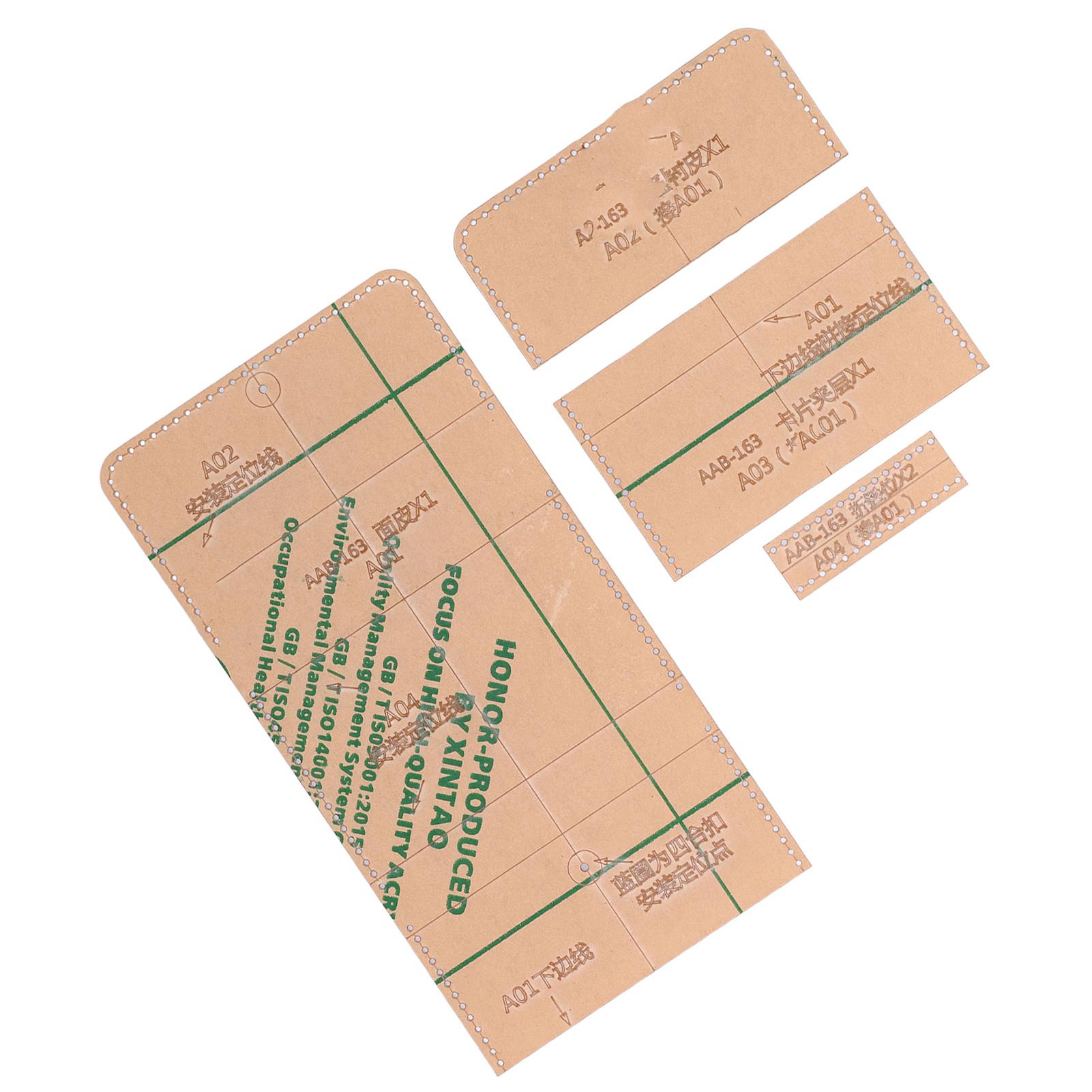 4 шт. Акриловые шаблоны Прочные Многоразовые Прозрачные Чистые DIY Кожаные Модели Доски для Изготовления Держателей для Карт