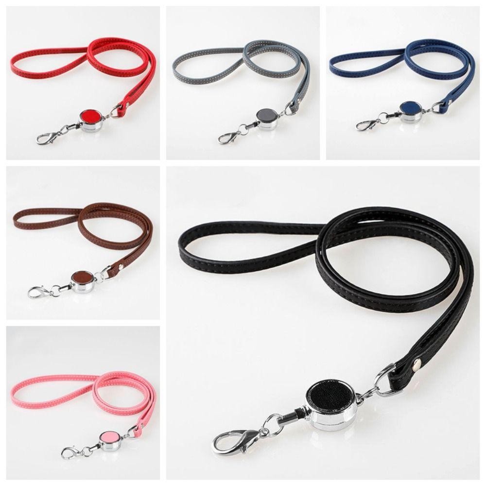 Bright Colors Lanyards Telescopic Sling Neck Hanging ID Badge Holder  Office School