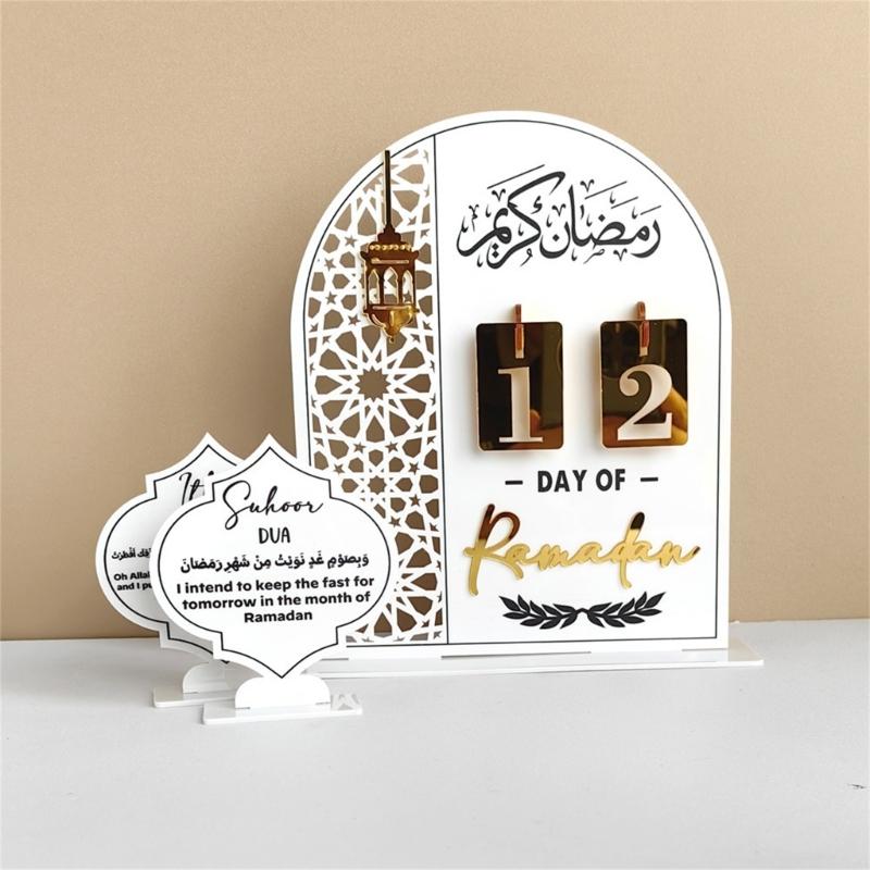 Festival Countdown Display Decoration Unique Eid Table Centerpieces Acrylic Texture Perfect for Eid Party Celebration