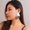 Exaggerated Large Smooth Surface Metal Stud Earrings for Women Trendy Ladies Daily Street Accessories 2026 Fashion Jewelry Gifts