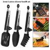 Premium 3-in-1 Silicone Food Tongs - 480°F Heat Resistant Stainless Steel Kitchen Clips for BBQ & Baking