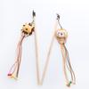 Cat Teaser Wand Toy - Plush Lion & Dog Design, Wooden Handle Interactive Toy for Cats,