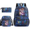 One Piece Luffy Anime Print Student Backpack Set Shoulder Bag Pencil Case Boys Girls School Bags