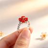 Elegant Southern Red Four-Leaf Clover Women's Adjustable Ring – Creative and Versatile Fashion Accessory