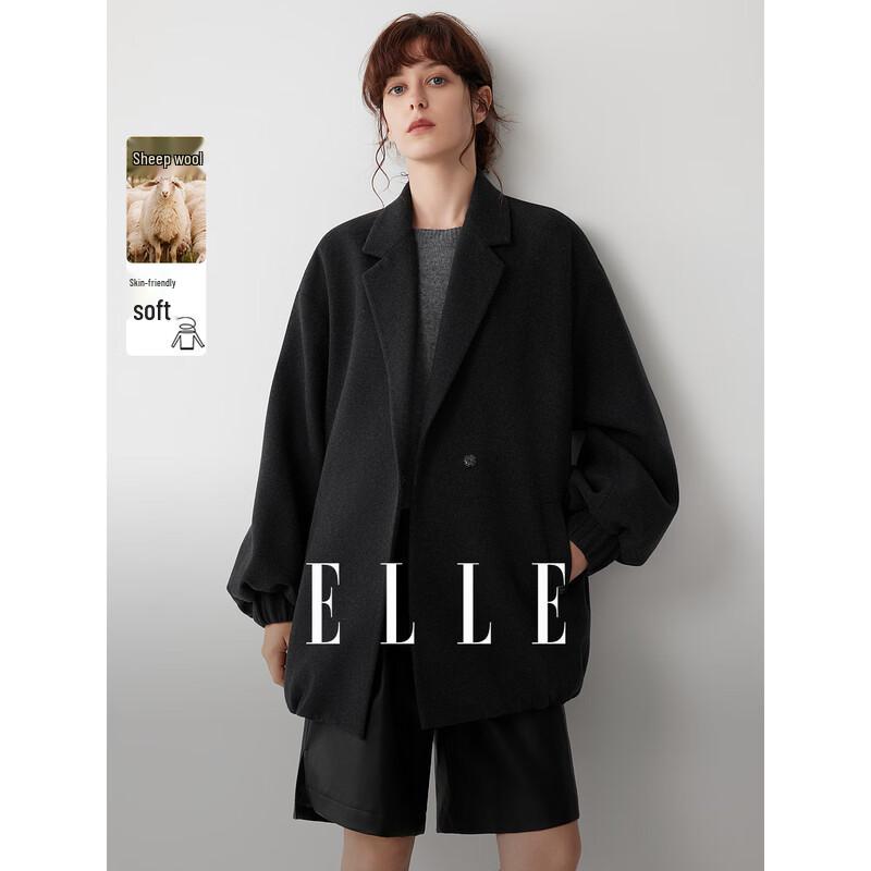 ELLE Women s Cashmere Blend Wool Coat M