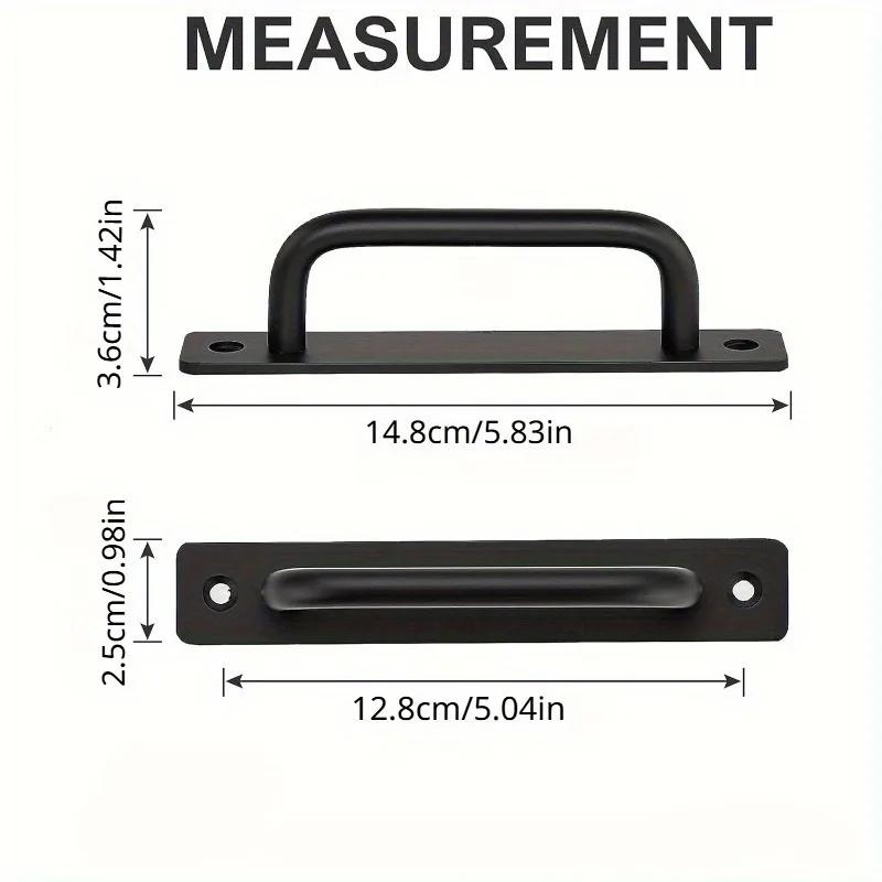 2pcs Barn Door Handles, Sliding Door Handle, Black Cabinet Handles, Door Pull Handle, Sliding Closet Door Handle for Hotels