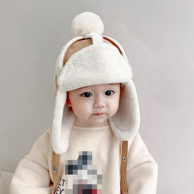 Kinder im Herbst und Winter plus Plüsch warme Mütze neue Mode Herbst und Winter Plüsch Ohr Kappe Baby Lei Feng Hut