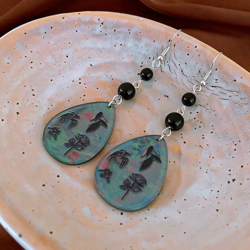 Boucles d'oreilles Guofeng Aiguille d'argent Zircon Franges Rétro Luxe Léger Haut de gamme Boucles d'oreilles Puces Niche Polyvalentes