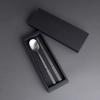 Square Silver STS304 Korean Sujeo Cutlery Set | 1-Person Spoon & Chopsticks with Black Gift Case