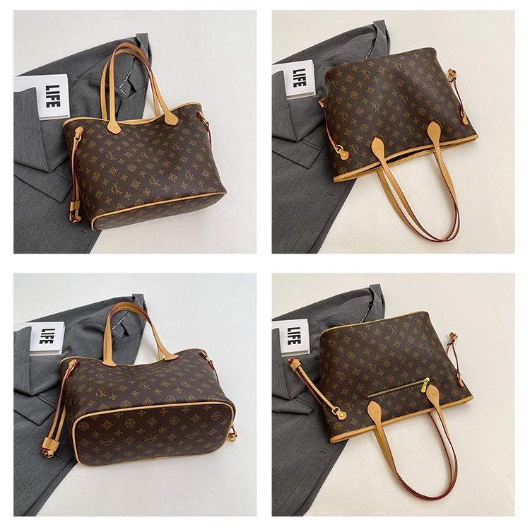 Tragetasche Neue Retro-Tasche mit Aufdruck Damen Vielseitige Kontrastfarbe Handtasche Große Kapazität Pendler-Umhängetasche Damen-Tasche
