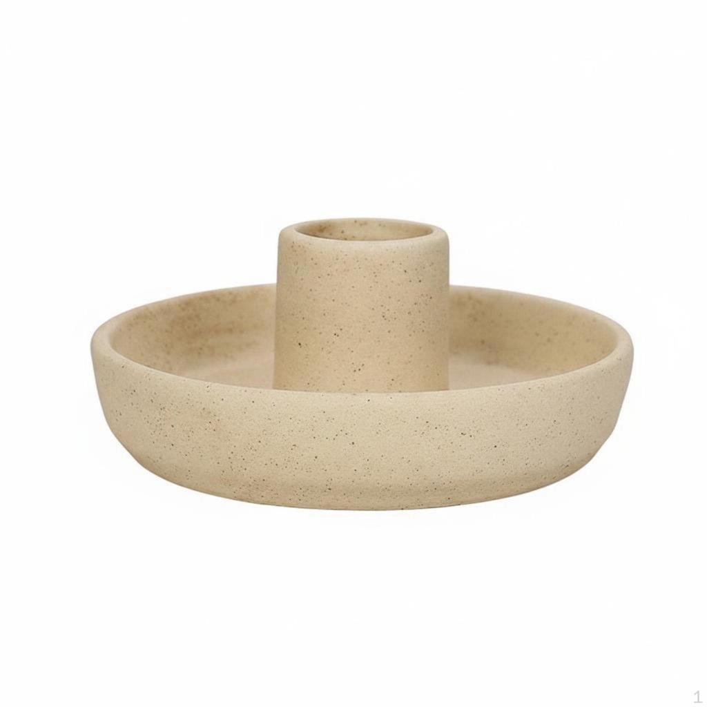 Ceramic Candle Plate Heat Resistant MultiFunctional Round Holder for Hotel